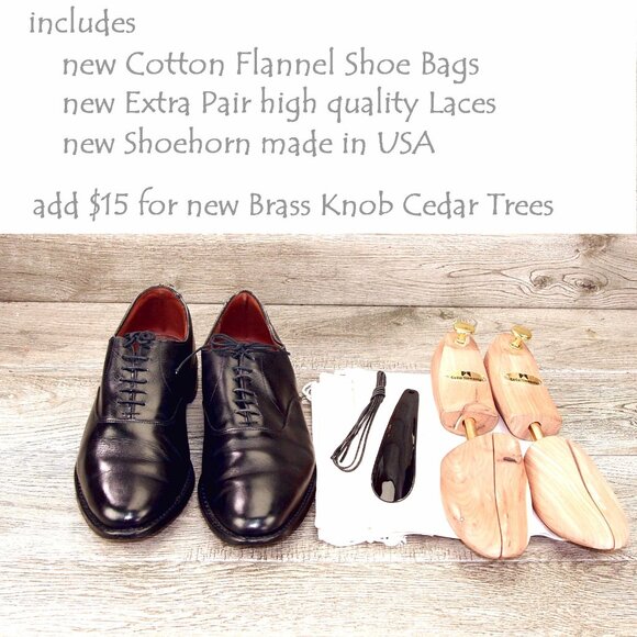 Allen Edmonds CARLYLE Plain Toe Oxford 11 D Black * add $15 new Trees - Picture 4 of 13